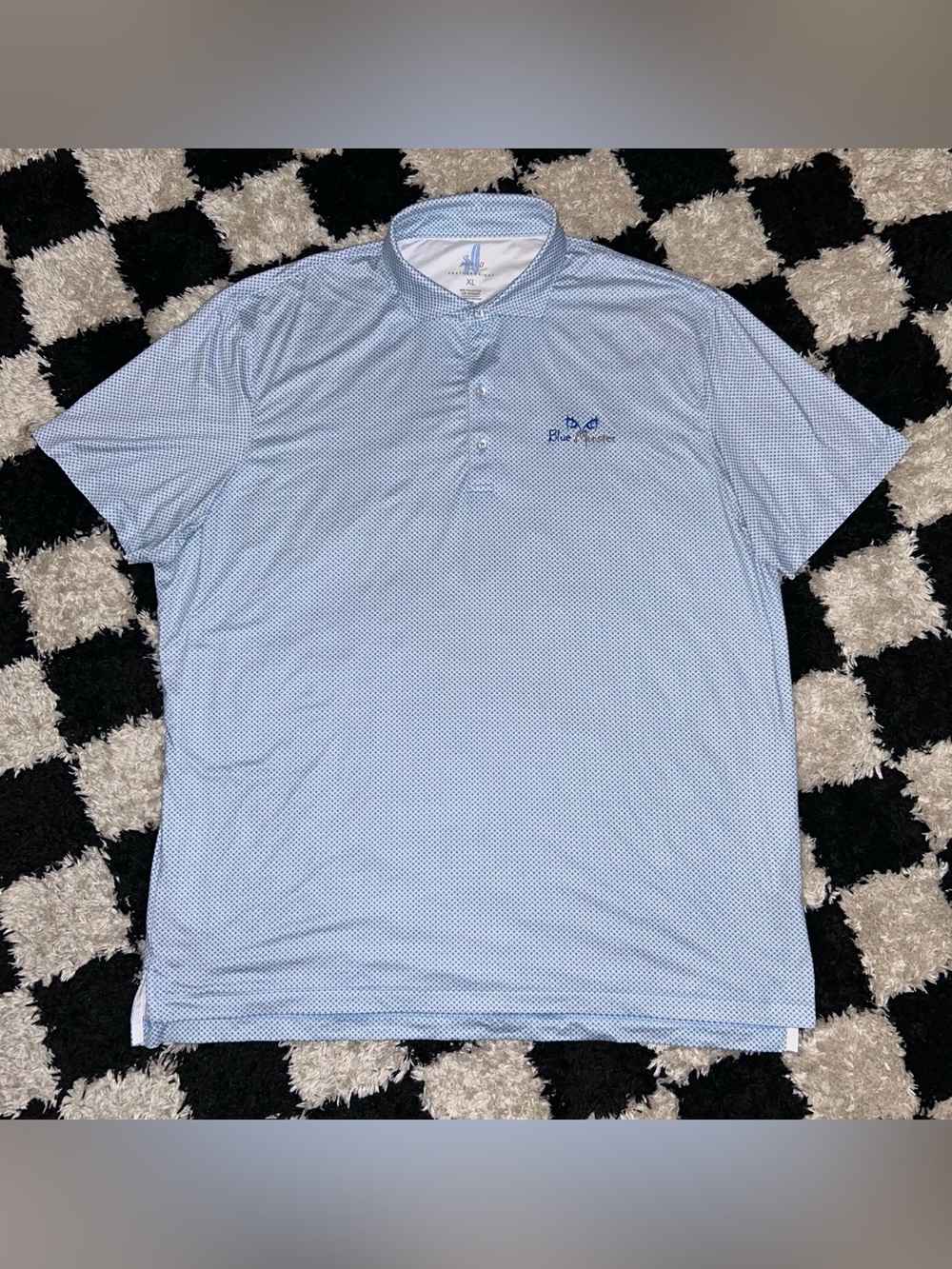 Johnnie-O XL Featherweight Performance Polo - Link Barrels Blue Monster Golf